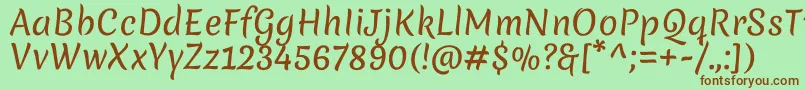 MeriendaRegular Font – Brown Fonts on Green Background