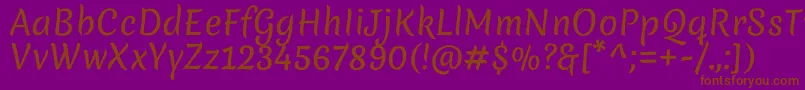 MeriendaRegular Font – Brown Fonts on Purple Background