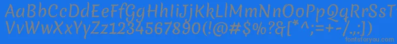 MeriendaRegular-Schriftart – Graue Schriften auf blauem Hintergrund