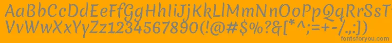 MeriendaRegular-Schriftart – Graue Schriften auf orangefarbenem Hintergrund