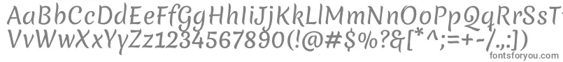 MeriendaRegular-fontti – harmaat kirjasimet valkoisella taustalla