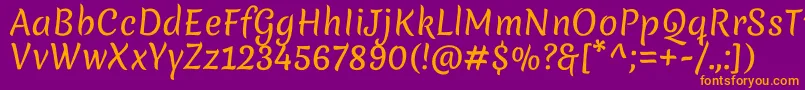 MeriendaRegular-Schriftart – Orangefarbene Schriften auf violettem Hintergrund