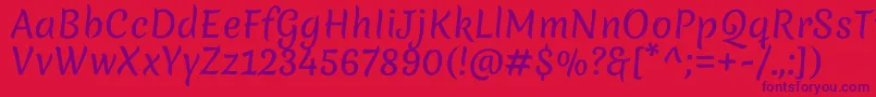 MeriendaRegular Font – Purple Fonts on Red Background