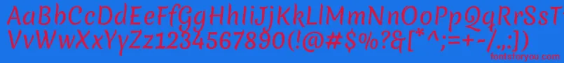 MeriendaRegular Font – Red Fonts on Blue Background