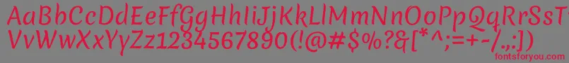 MeriendaRegular Font – Red Fonts on Gray Background