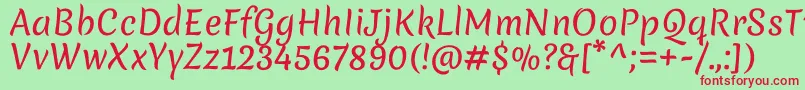 Шрифт MeriendaRegular – красные шрифты на зелёном фоне