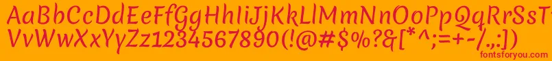 MeriendaRegular Font – Red Fonts on Orange Background