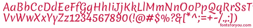 MeriendaRegular Font – Red Fonts on White Background