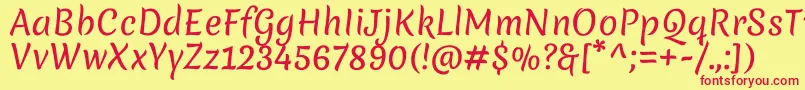 MeriendaRegular Font – Red Fonts on Yellow Background
