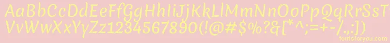 MeriendaRegular Font – Yellow Fonts on Pink Background