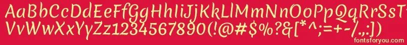 Шрифт MeriendaRegular – жёлтые шрифты на красном фоне