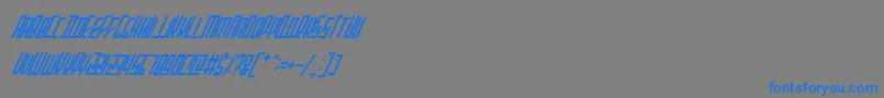 StretchedElectronsItalic Font – Blue Fonts on Gray Background