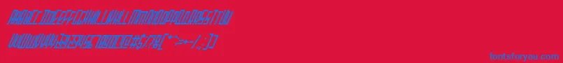 StretchedElectronsItalic Font – Blue Fonts on Red Background