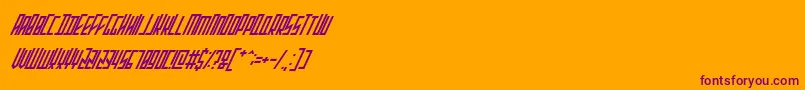 StretchedElectronsItalic Font – Purple Fonts on Orange Background