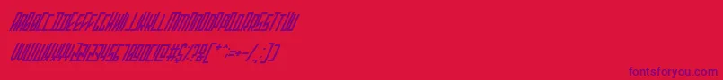 StretchedElectronsItalic Font – Purple Fonts on Red Background