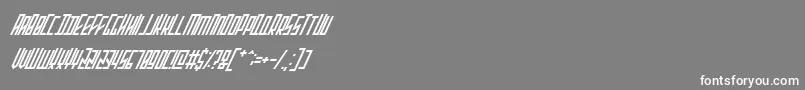 StretchedElectronsItalic Font – White Fonts on Gray Background