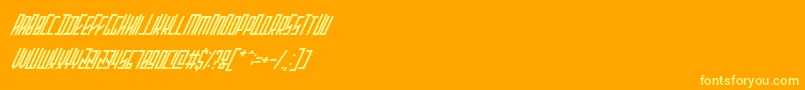 StretchedElectronsItalic Font – Yellow Fonts on Orange Background
