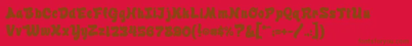 Finkbrushフォントについての詳細 フォントFinkbrush – 赤い背景に茶色の文字