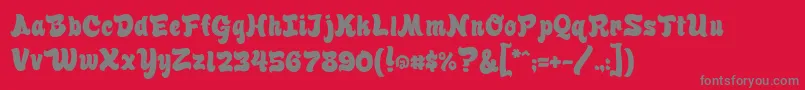 Finkbrush Font – Gray Fonts on Red Background