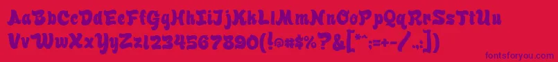 Finkbrush Font – Purple Fonts on Red Background