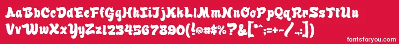 Finkbrush Font – White Fonts on Red Background