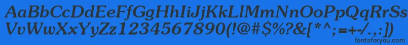 Шрифт ItcSouvenirLtMediumItalic – чёрные шрифты на синем фоне