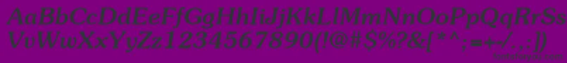 ItcSouvenirLtMediumItalic-fontti – mustat fontit violetilla taustalla