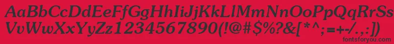 フォントItcSouvenirLtMediumItalic – 赤い背景に黒い文字
