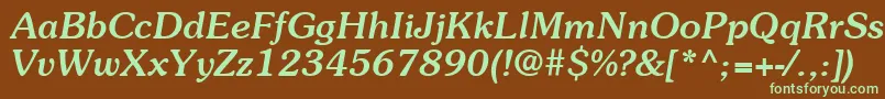 ItcSouvenirLtMediumItalic Font – Green Fonts on Brown Background