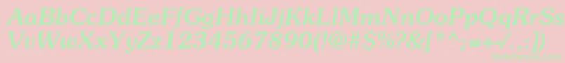 Fonte ItcSouvenirLtMediumItalic – fontes verdes em um fundo rosa