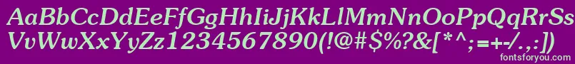 ItcSouvenirLtMediumItalic Font – Green Fonts on Purple Background