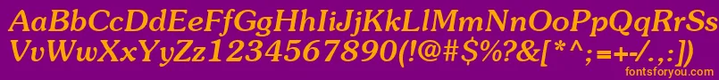 ItcSouvenirLtMediumItalic Font – Orange Fonts on Purple Background