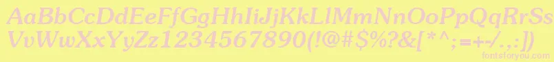 ItcSouvenirLtMediumItalic Font – Pink Fonts on Yellow Background