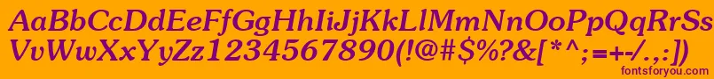 Czcionka ItcSouvenirLtMediumItalic – fioletowe czcionki na pomarańczowym tle