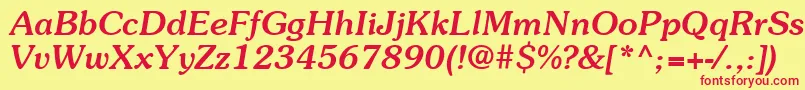 ItcSouvenirLtMediumItalic Font – Red Fonts on Yellow Background
