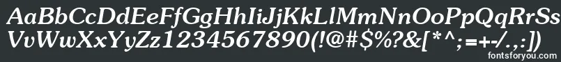 ItcSouvenirLtMediumItalic-fontti – valkoiset fontit mustalla taustalla