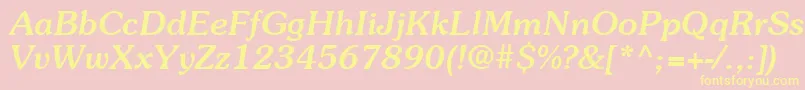 ItcSouvenirLtMediumItalic Font – Yellow Fonts on Pink Background