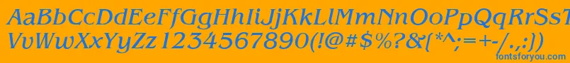 BenjaminItalic Font – Blue Fonts on Orange Background