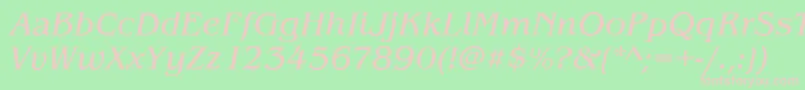 BenjaminItalic Font – Pink Fonts on Green Background