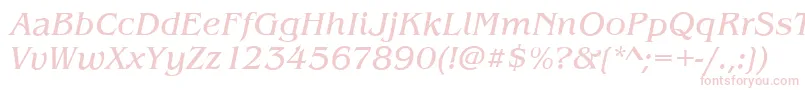 BenjaminItalic Font – Pink Fonts on White Background