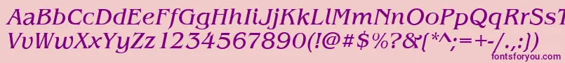 BenjaminItalic Font – Purple Fonts on Pink Background