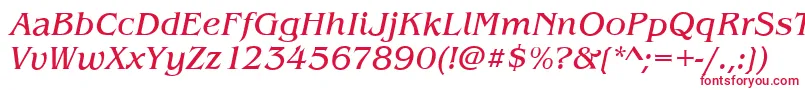 フォントBenjaminItalic – 赤い文字