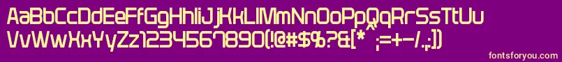 Fonte PlavskyCondensed – fontes amarelas em um fundo roxo
