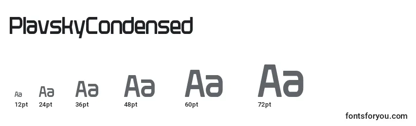 Tamanhos de fonte PlavskyCondensed