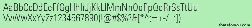 UniversNextProLightCondensed Font – Black Fonts on Green Background
