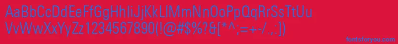 UniversNextProLightCondensed Font – Blue Fonts on Red Background