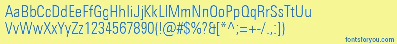 UniversNextProLightCondensed Font – Blue Fonts on Yellow Background