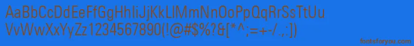 UniversNextProLightCondensed Font – Brown Fonts on Blue Background