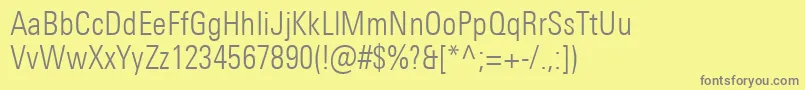 UniversNextProLightCondensed Font – Gray Fonts on Yellow Background