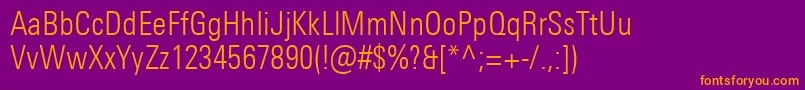 UniversNextProLightCondensed Font – Orange Fonts on Purple Background